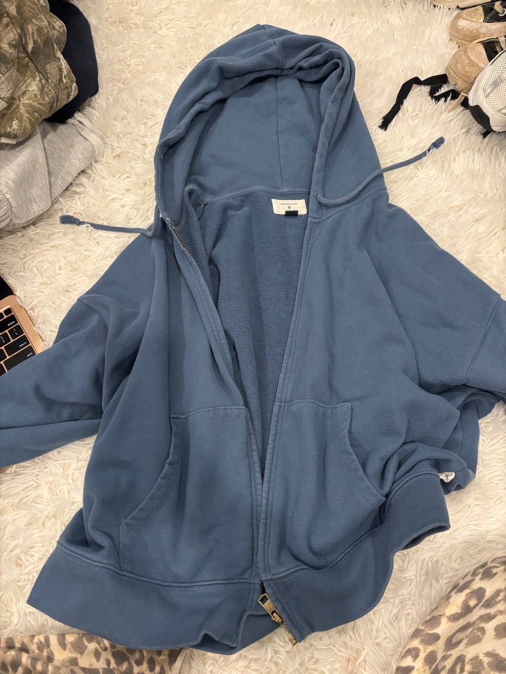 American Eagle Outfitters Blue Zip-Up Hoodie